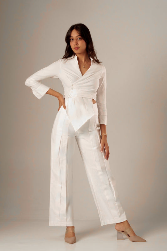 White Pleated Pants