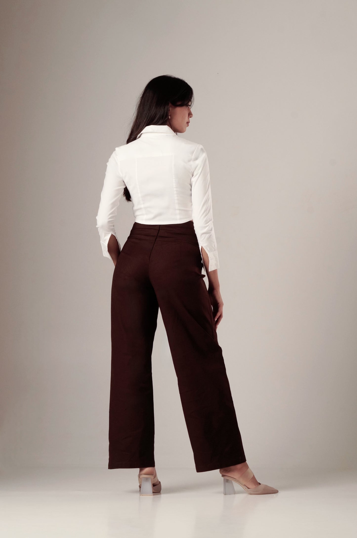 Brown Pleated Pants
