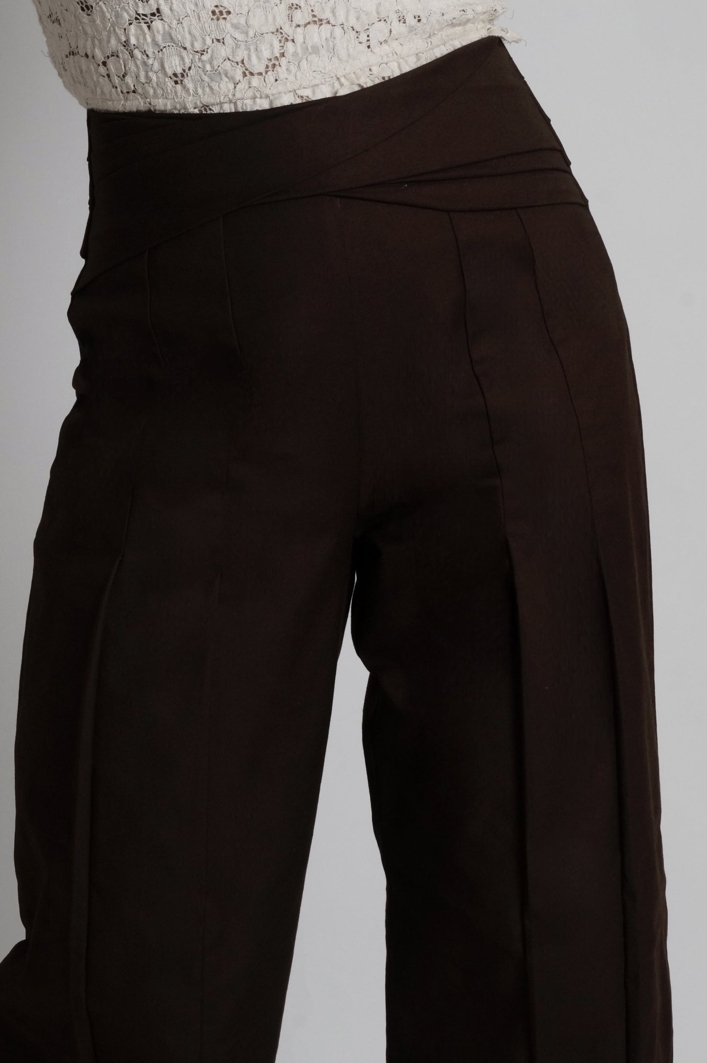 Brown Pleated Pants