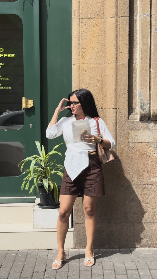 Tailored Work Shorts (Brown)