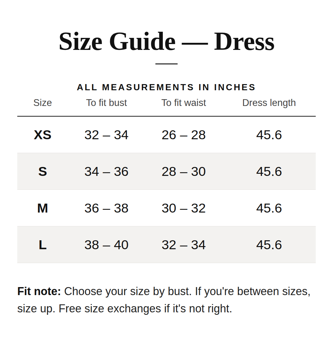 Size Chart